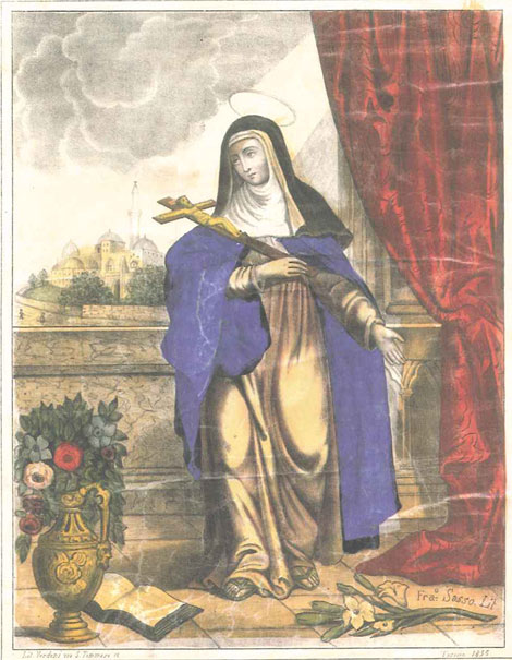 S. Antonia. Litografia di Francesco Sasso